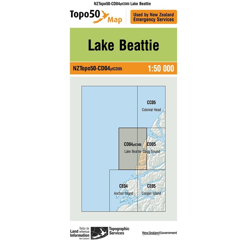 NZ Topo 50 Map CD04 Lake Beattie