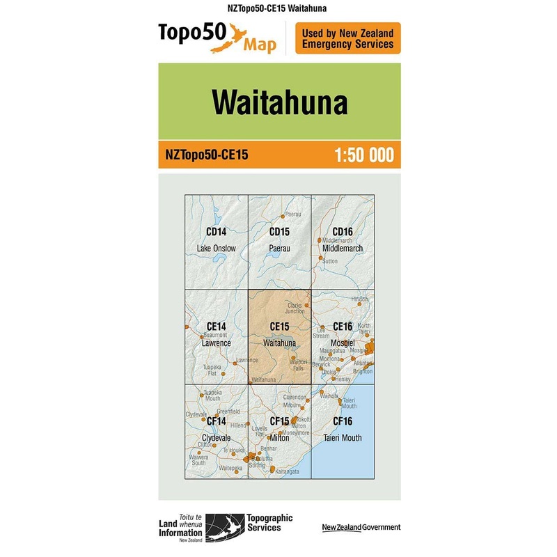 NZ Topo 50 Map CE15 Waitahuna