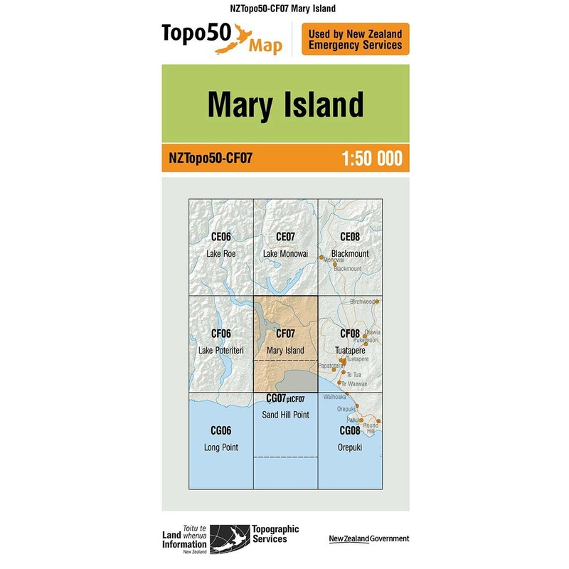 NZ Topo 50 Map CF07 Mary Island