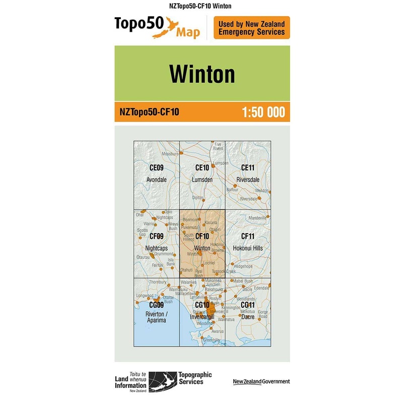 NZ Topo 50 Map CF10 Winton