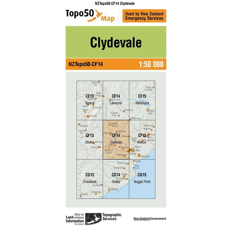 NZ Topo 50 Map CF14 Clydevale