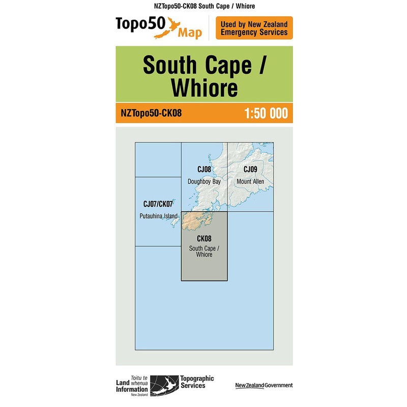NZ Topo 50 Map CK08 South Cape